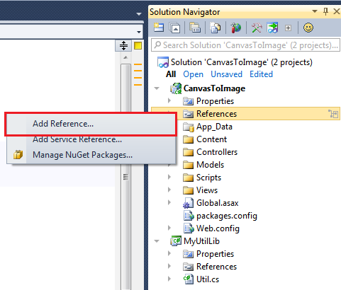 Call or Reference c# (csharp) or vb code in your visual studio project ...